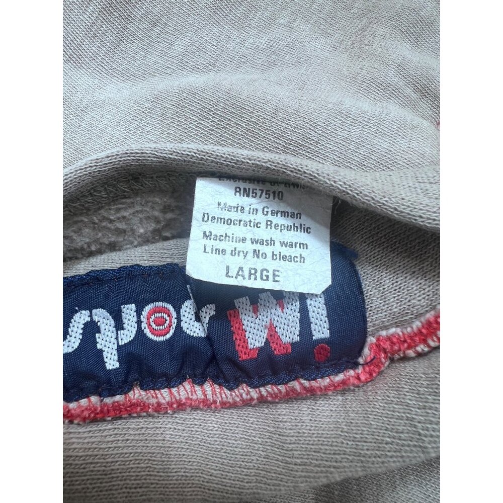 Vintage IM Sports Beige Hoodie Red Waffle Lining Men's L Chore Jacket Barn Find - Picture 5 of 12